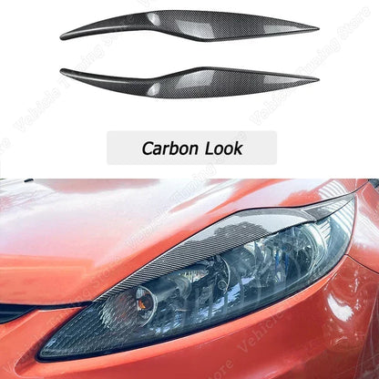 👁️‍🗨️ Eyelid Fari Anteriori per Ford Fiesta MK6 / MK6.5 (2008–2017) – Look Sportivo Nero Lucido o Effetto Carbonio