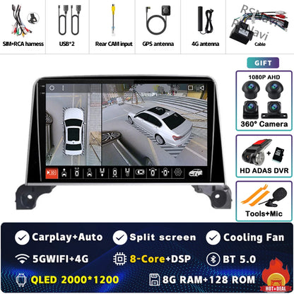 Android 14 CarPlay Autoradio 9" per Peugeot 3008, 4008, 5008 (2017-2020) – GPS, WiFi, DSP, Android Auto