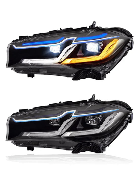 Fari Full LED per BMW X5 F15 / X6 F16 (2014-2018) – DRL, Lenti Proiettore, Plug & Play