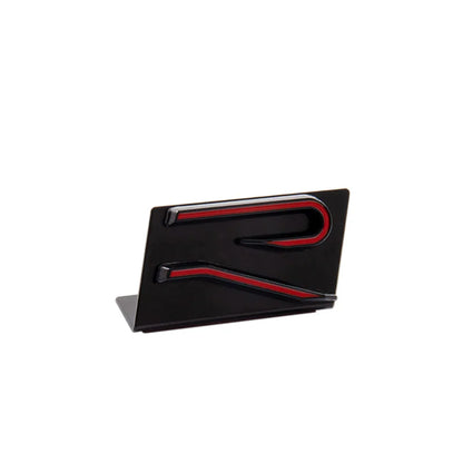 Logo “R” 3D in Metallo Cromato/Nero per VW Golf 8 MK8 – Emblema Griglia Anteriore & Baule Posteriore R-Line