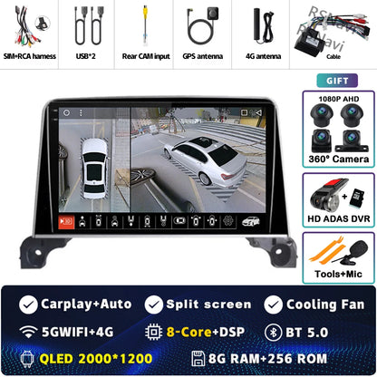 Android 14 CarPlay Autoradio 9" per Peugeot 3008, 4008, 5008 (2017-2020) – GPS, WiFi, DSP, Android Auto
