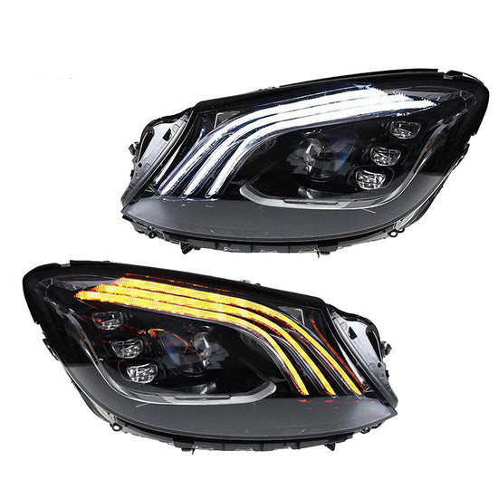 Fari LED per Mercedes Classe S W222 (2014-2017) – DRL, Funzione Adattiva, Indicatori Dinamici, Plug & Play