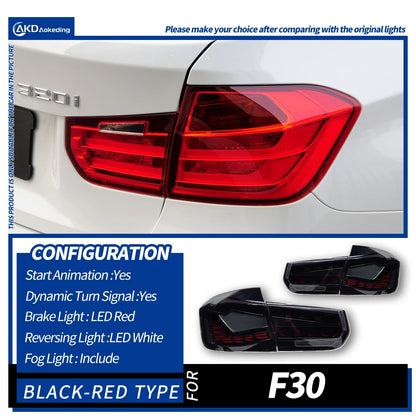 Fanali Posteriori LED per BMW Serie 3 F30 / F80 (2013-2018) – DRL, Luci Freno, Indicatori