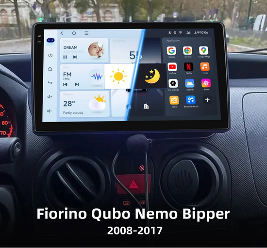 Autoradio 9" Wireless CarPlay & Android Auto per Fiat Fiorino, Qubo, Citroen Nemo, Peugeot Bipper (2008-2017)