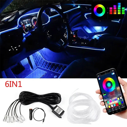 🌈✨ Neon LED RGB per Interni Auto – Luci Ambient con App e Sincronizzazione Musicale! 🚘🎶