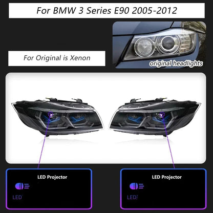 Fari LED per BMW Serie 3 E90 (2005-2012) – DRL, Angel Eyes, Proiettore a Lente