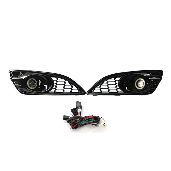 🔥🚗 Coppia Griglie Anteriori Honeycomb con Fendinebbia + Cablaggio per Ford Fiesta MK7 Zetec S Sport (2012-2017) – Look Sportivo e Funzionale!
