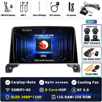Android 14 CarPlay Autoradio 9" per Peugeot 3008, 4008, 5008 (2017-2020) – GPS, WiFi, DSP, Android Auto