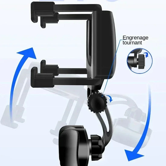 Supporto Smartphone 360° per Specchietto Retrovisore – Stile e Funzionalità