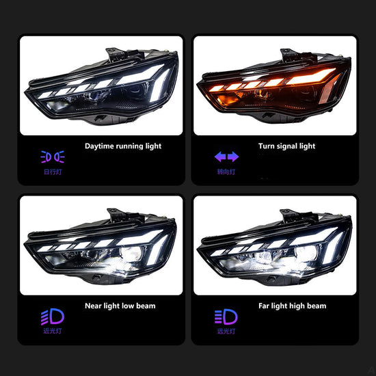 Fari LED per Audi A3 8V (2013-2016) – Lente Proiettore, DRL, Plug & Play