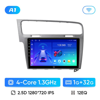 Autoradio Android 13 con Schermo 10” – Wireless CarPlay, Android Auto, GPS e 4G – Compatibile con Volkswagen Golf 7 MK7 GTI R (2012-2020)