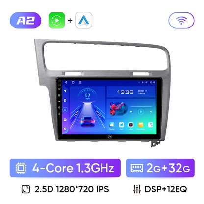 Autoradio Android 13 con Schermo 10” – Wireless CarPlay, Android Auto, GPS e 4G – Compatibile con Volkswagen Golf 7 MK7 GTI R (2012-2020)