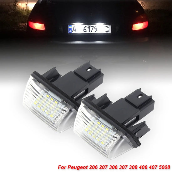 Coppia Luci Targa LED Canbus per Peugeot e Citroën – Compatibili con 206, 207, 307, 308, 406, 407, C3, C4, C5, Berlingo, Saxo, Xsara