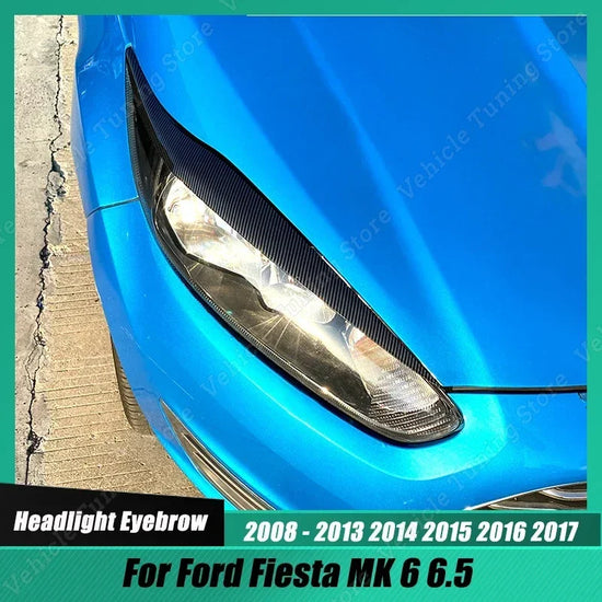 👁️‍🗨️ Eyelid Fari Anteriori per Ford Fiesta MK6 / MK6.5 (2008–2017) – Look Sportivo Nero Lucido o Effetto Carbonio