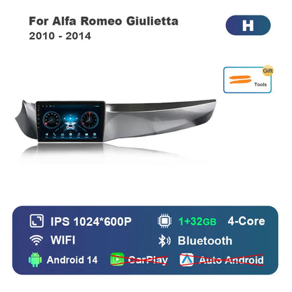 🔊 Android 14 Car Radio per Alfa Romeo Giulietta 2010–2014 | Navigatore GPS, Schermo Touch IPS, DSP, 4G, WiFi