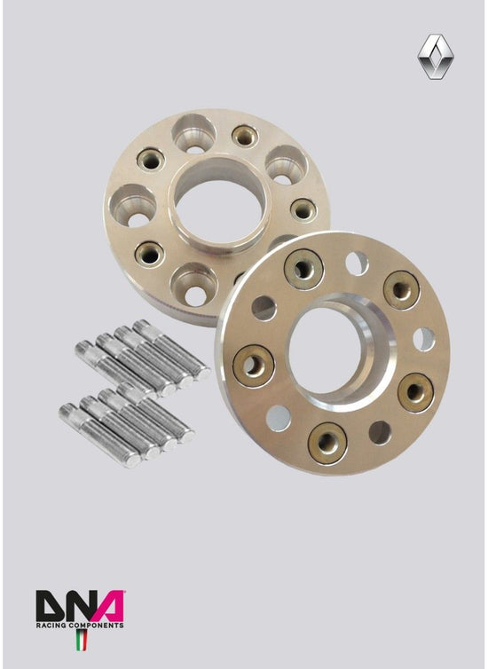 Kit coppia distanziali ruote con inserto sp. 25 mm + viti ruota DNA Racing Renault Clio IV RS (2013 - )