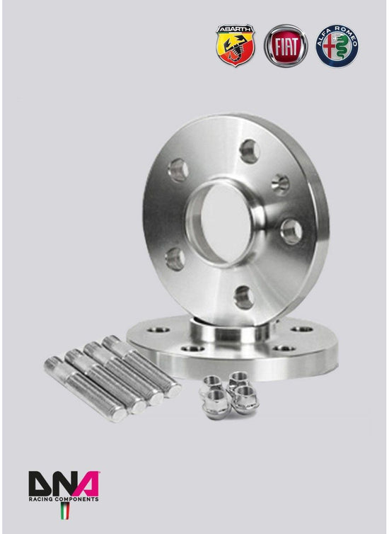Kit coppia distanziali sp. 24 mm con prigionieri e dadi DNA Racing Alfa Romeo Mito (2008 -) / Fiat 500 EU - Abarth incl. (2007 -) / Fiat 500 USA - Abarth incl. (2010 -) / Fiat Panda (169) (2003 - 2013)