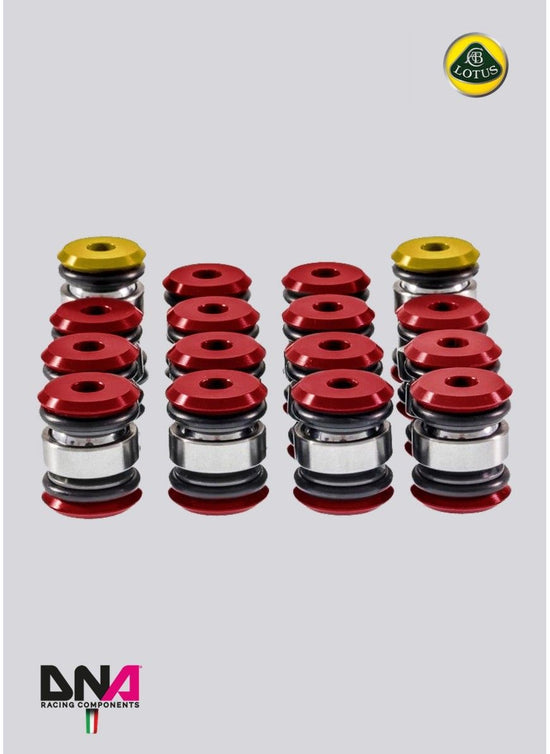 Kit uniball per trapezi sospensioni standard (completo) DNA Racing per Lotus Elise L4, Lotus Exige L4  Lotus Elise S2 L4 Toyota (2004 -2011) / Lotus Elise S3 L4 Toyota (2011 -2021) / Lotus Exige S2 L4 Toyota (2004-2011)